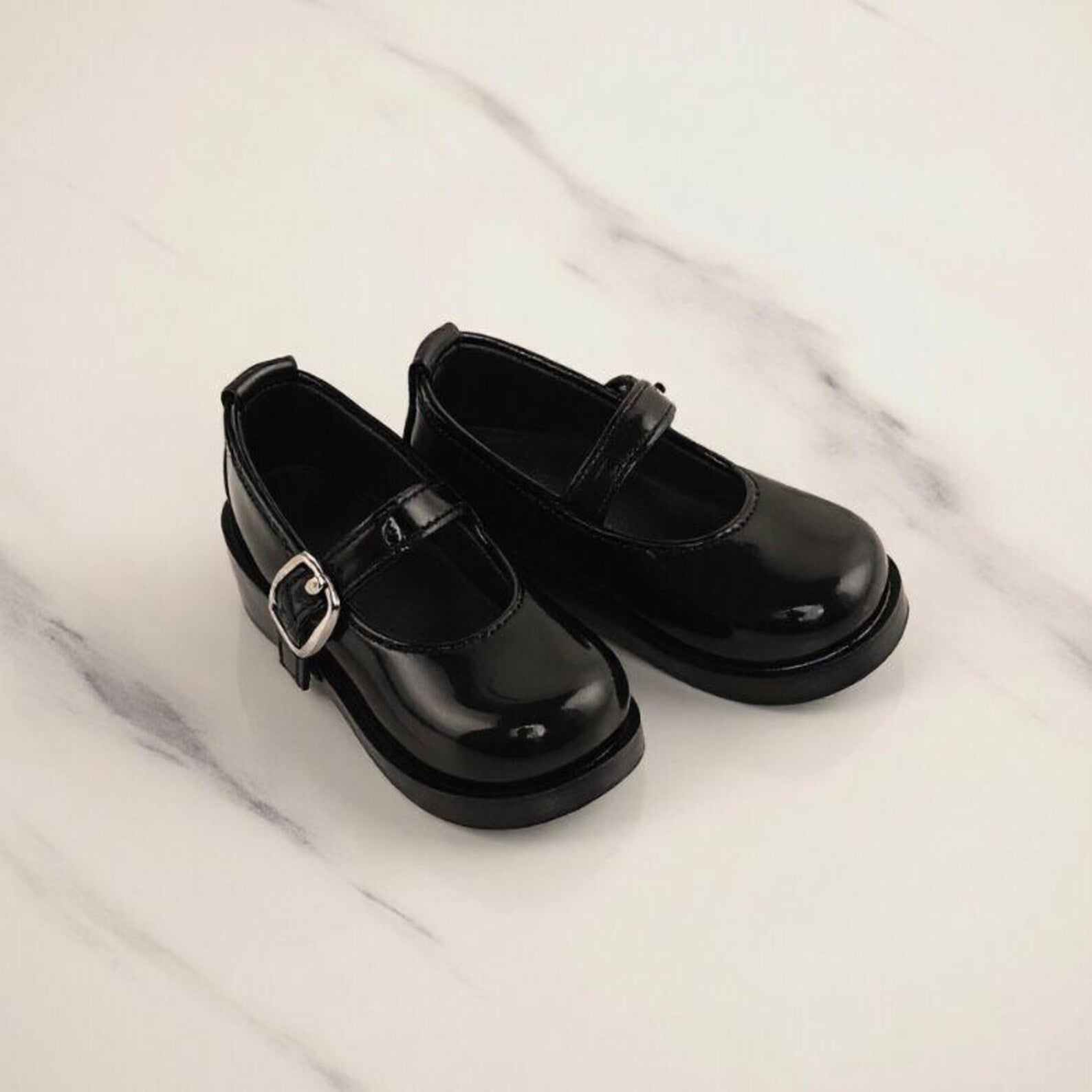 BJD Doll Mary Jane Shoes 1/6 1/4 1/3 – Glossy Patent Doll Shoes, Minimalist Kawaii Style, YOSD MSD Sd Doll Accessories