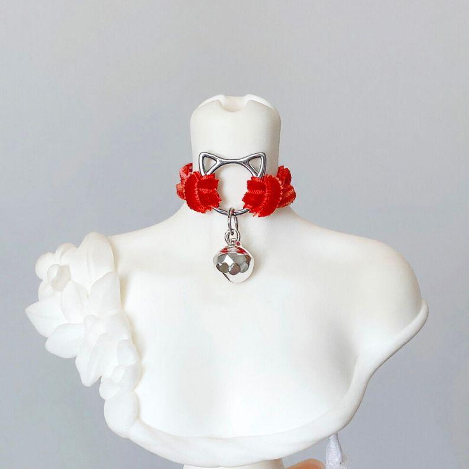 BJD Doll Choker Necklace – Cat Bell Velvet Collar, 1/6 1/4 1/3 Doll Accessories, Kawaii Gothic Lolita Doll Jewelry