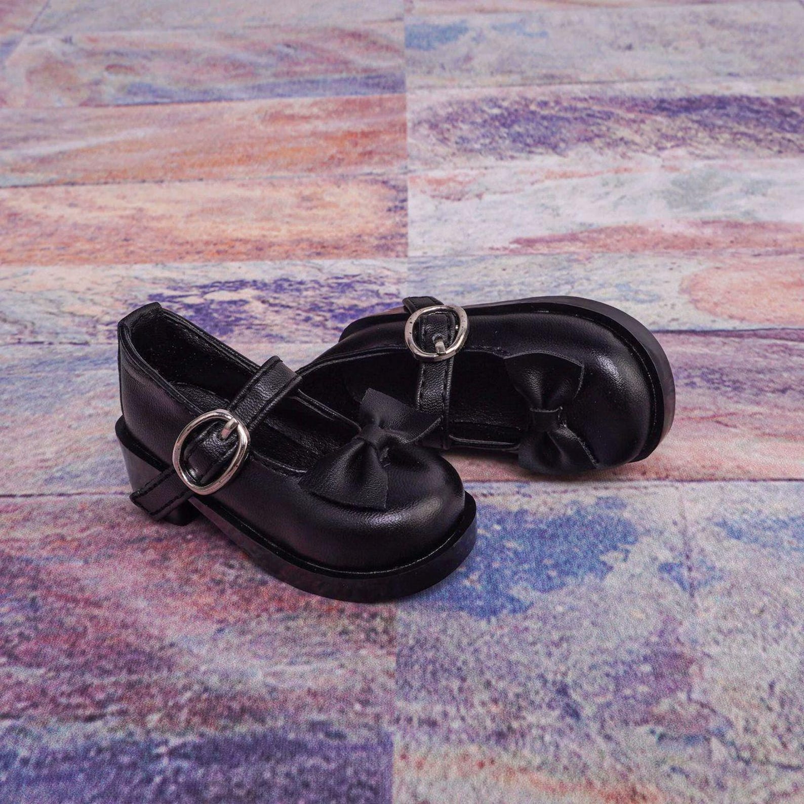 BJD Mary Jane Doll Shoes with Bow for 1/6 1/4 MSD 1/3 SD Dolls – Cute Matte School Style Doll Shoes, Kawaii Doll Accessories