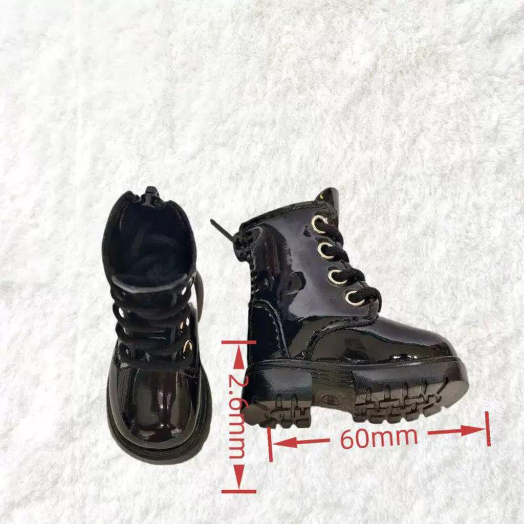1/4 BJD Doll Martin Boots Shoes – Shiny Patent Leather Mini Boots for 1/4 SD MSD Dolls – Vintage English Style Doll Shoes Outfit