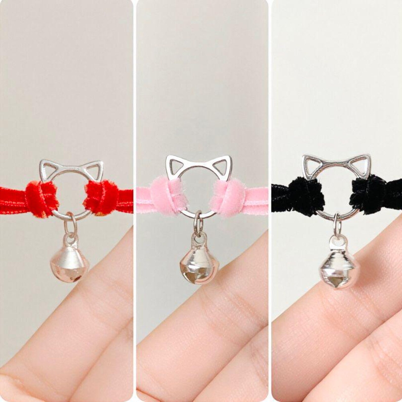 BJD Doll Choker Necklace – Cat Bell Velvet Collar, 1/6 1/4 1/3 Doll Accessories, Kawaii Gothic Lolita Doll Jewelry