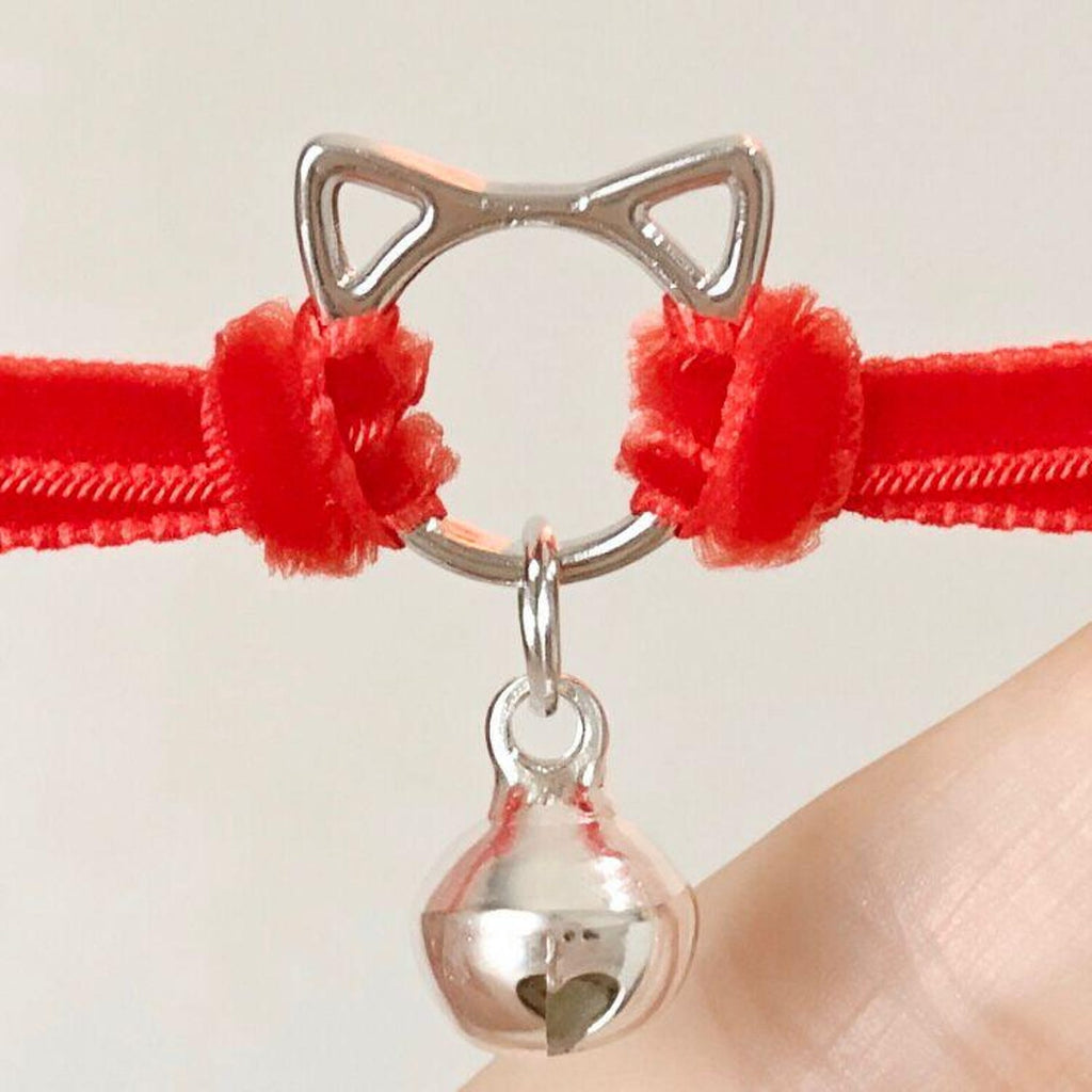 BJD Doll Choker Necklace – Cat Bell Velvet Collar, 1/6 1/4 1/3 Doll Accessories, Kawaii Gothic Lolita Doll Jewelry