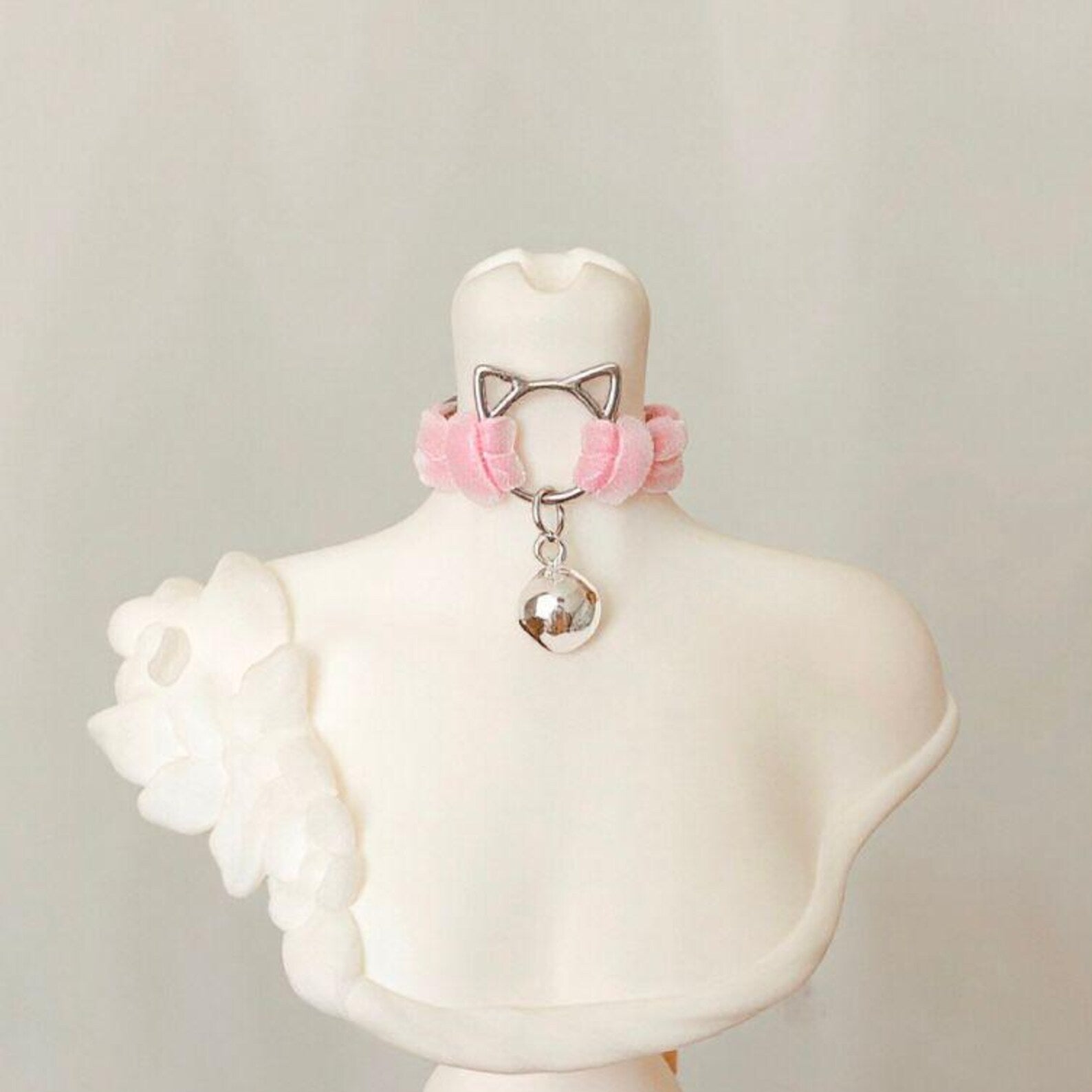 BJD Doll Choker Necklace – Cat Bell Velvet Collar, 1/6 1/4 1/3 Doll Accessories, Kawaii Gothic Lolita Doll Jewelry