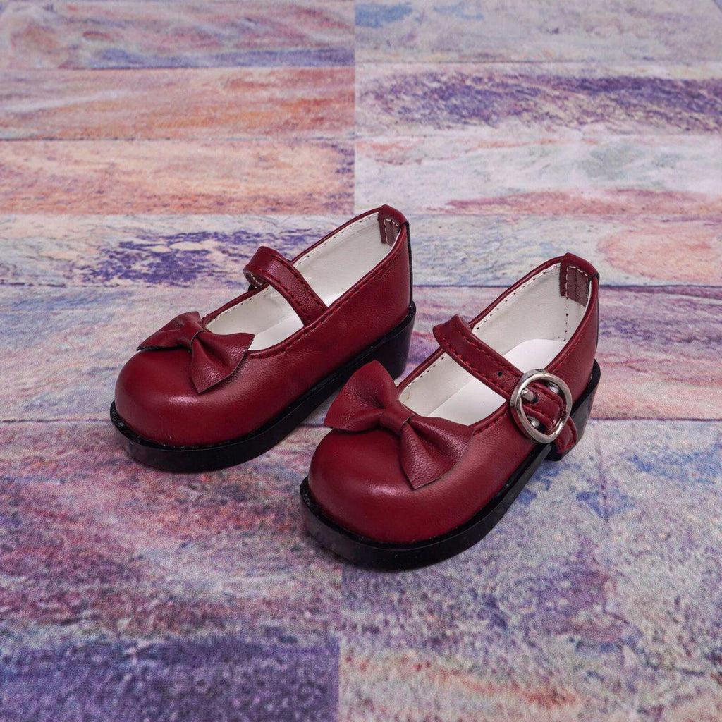 BJD Mary Jane Doll Shoes with Bow for 1/6 1/4 MSD 1/3 SD Dolls – Cute Matte School Style Doll Shoes, Kawaii Doll Accessories