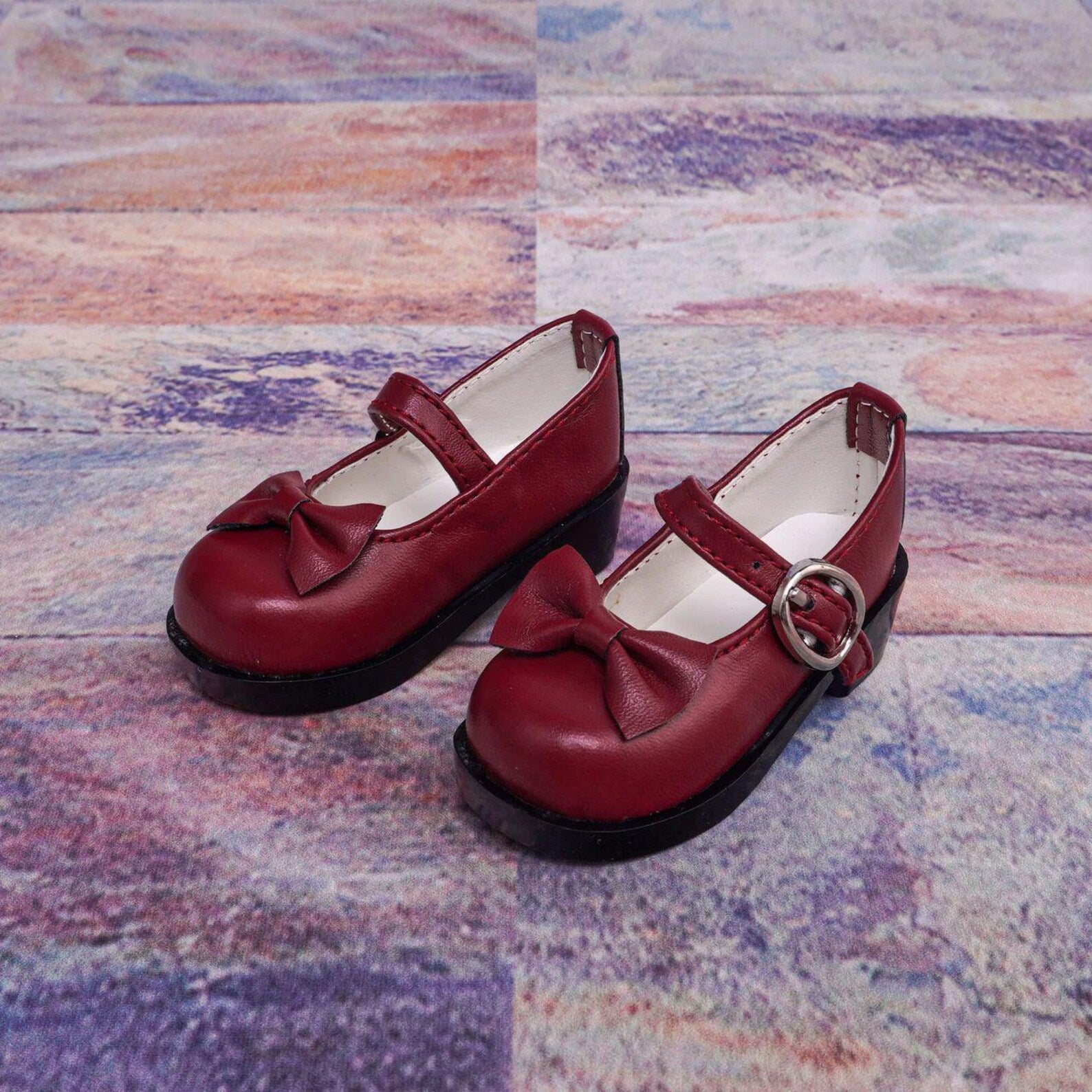 BJD Mary Jane Doll Shoes with Bow for 1/6 1/4 MSD 1/3 SD Dolls – Cute Matte School Style Doll Shoes, Kawaii Doll Accessories