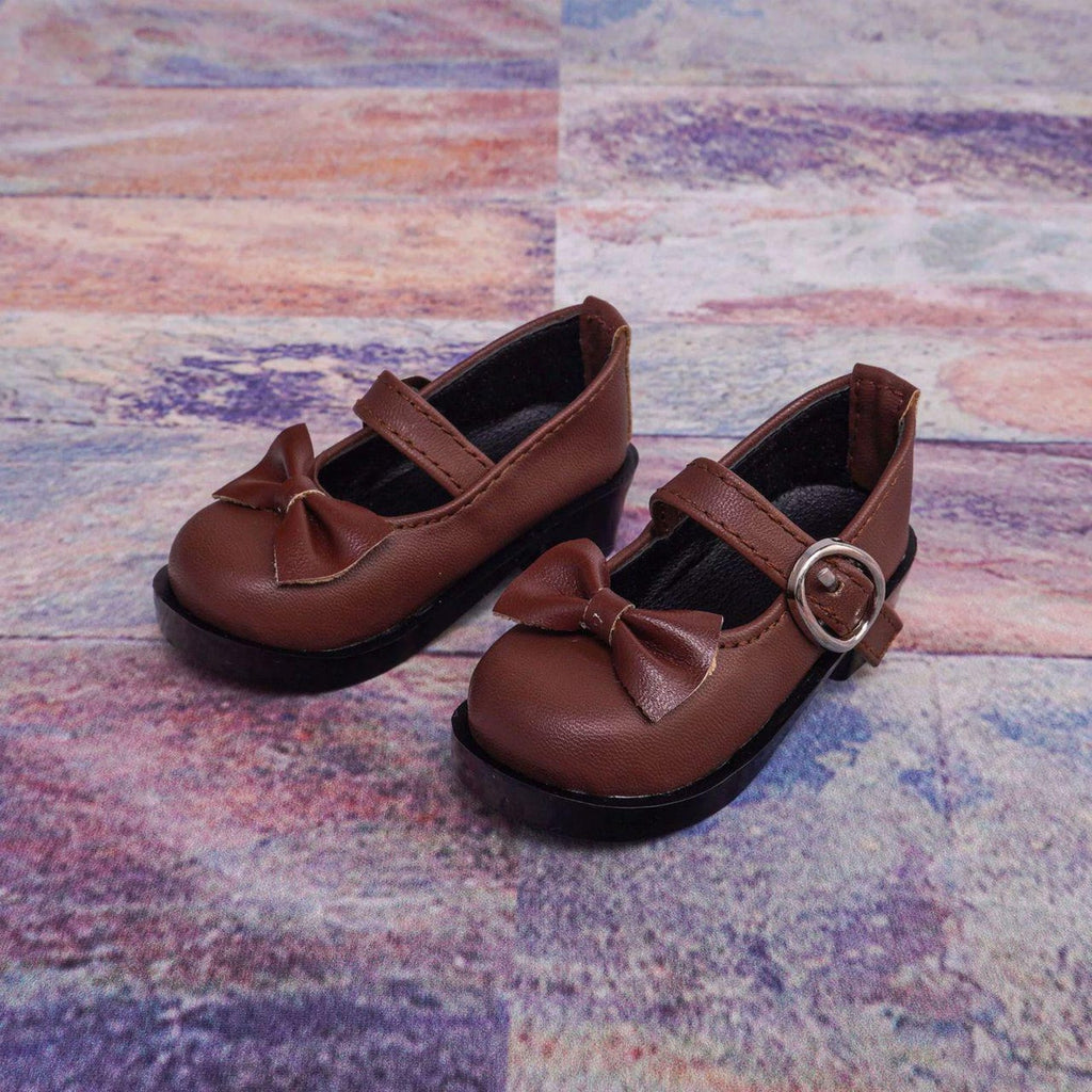 BJD Mary Jane Doll Shoes with Bow for 1/6 1/4 MSD 1/3 SD Dolls – Cute Matte School Style Doll Shoes, Kawaii Doll Accessories