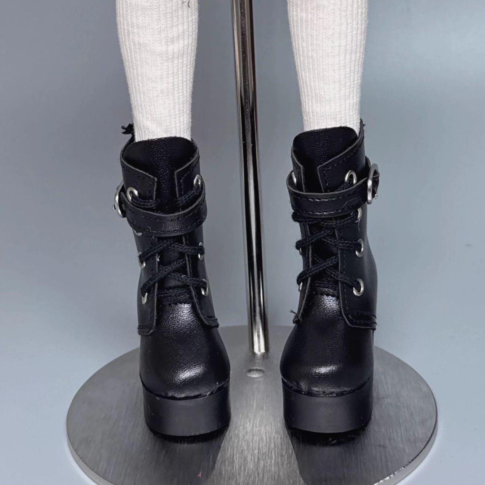 BJD Doll Platform Ankle Boots 1/3 & 1/4 – Chunky Heel Lace Up Boots, Punk Style Doll Shoes, SD MSD Doll Accessories