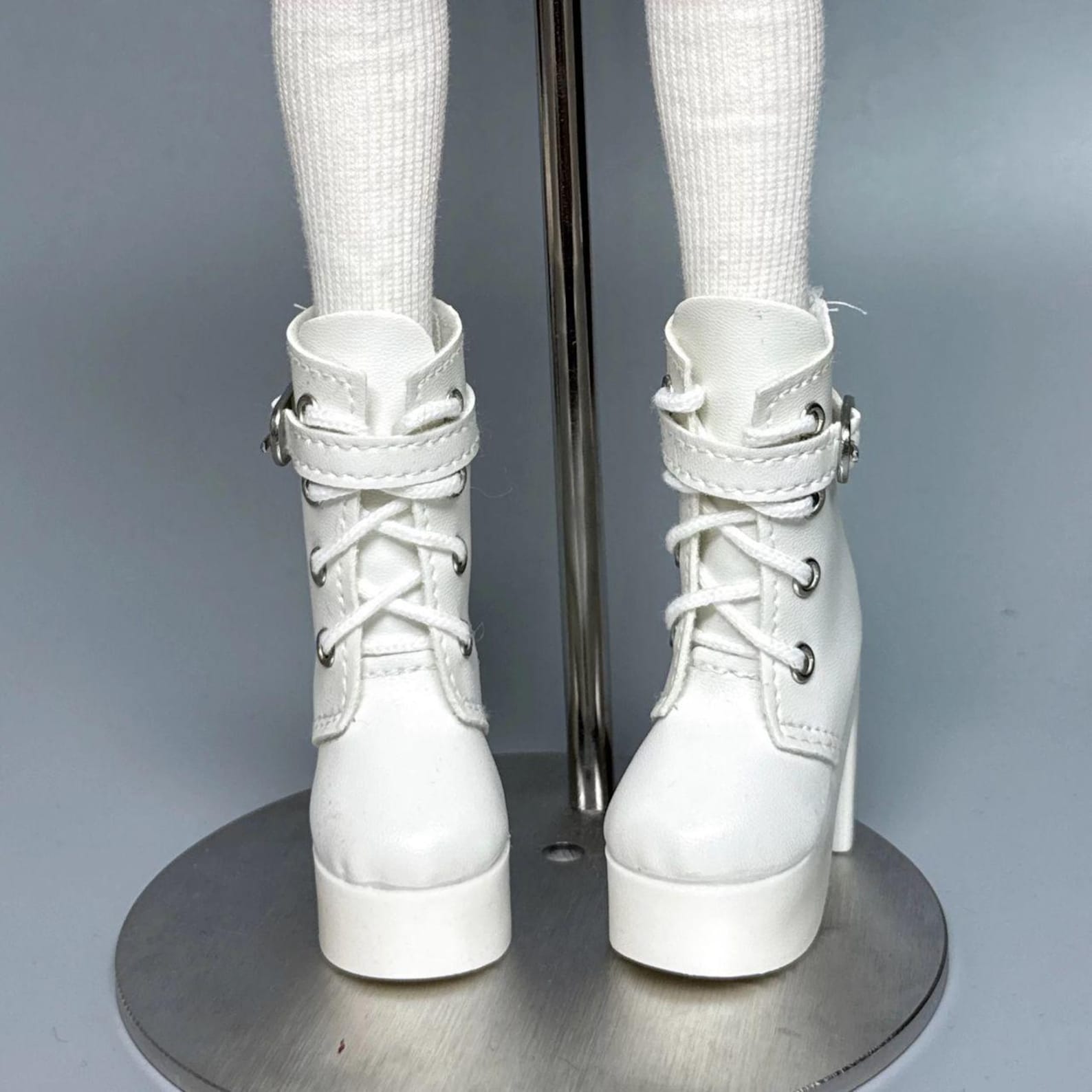BJD Doll Platform Ankle Boots 1/3 & 1/4 – Chunky Heel Lace Up Boots, Punk Style Doll Shoes, SD MSD Doll Accessories