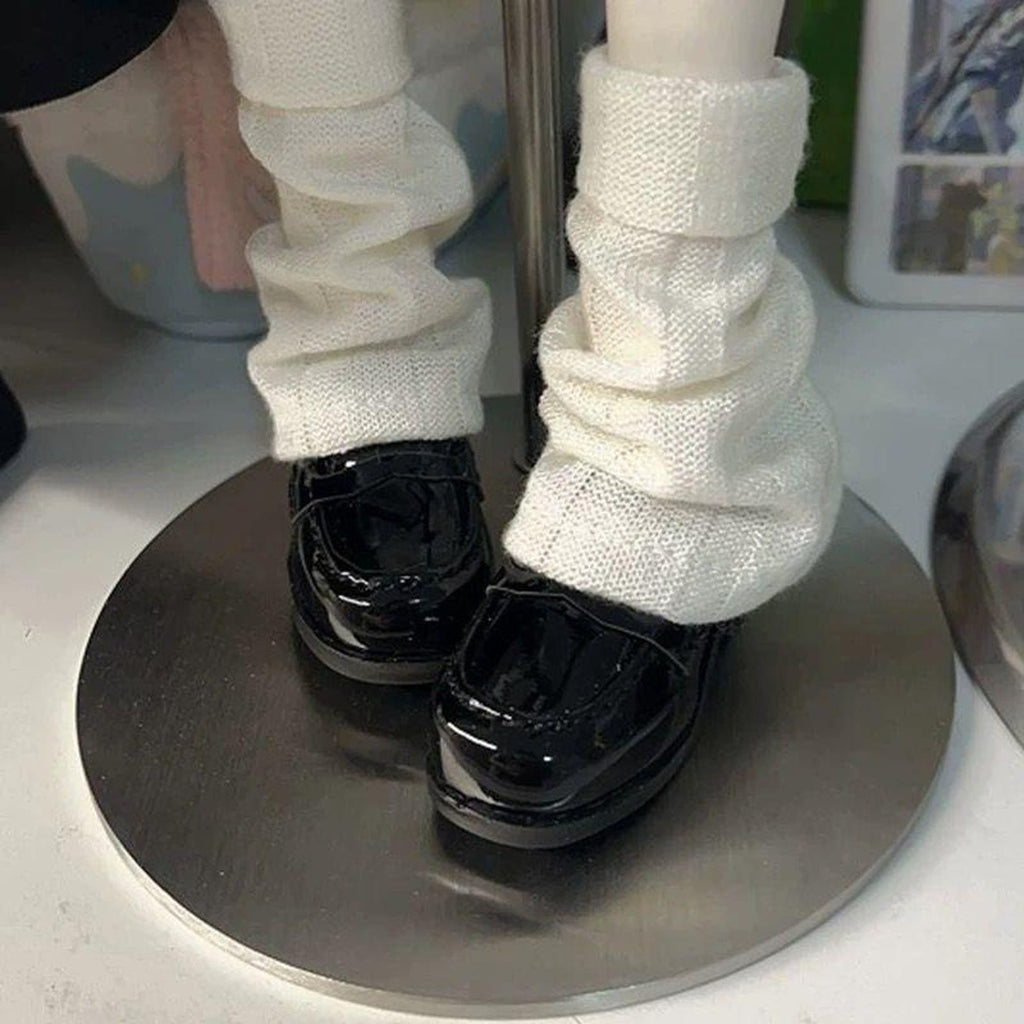 1/4 BJD Doll Loafers Shoes – Shiny Patent Leather English Style Doll Shoes for SD MSD Jointed Dolls – Classic Brown White Black