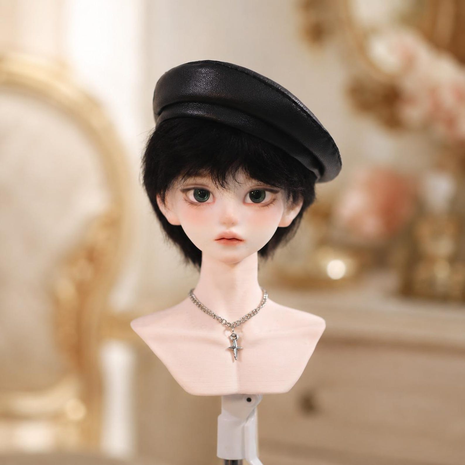1/4 BJD Doll Beret Hat, Mini Doll Cap Accessory for Art Dolls and Collector Doll Styling