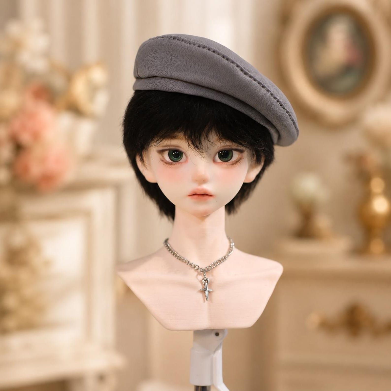 1/4 BJD Doll Beret Hat, Mini Doll Cap Accessory for Art Dolls and Collector Doll Styling