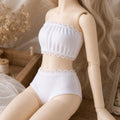 White BJD Doll Base Layer Set, Bandeau Top and Briefs, Doll Underwear Set for 1/6 1/4 1/3 BJD Dolls