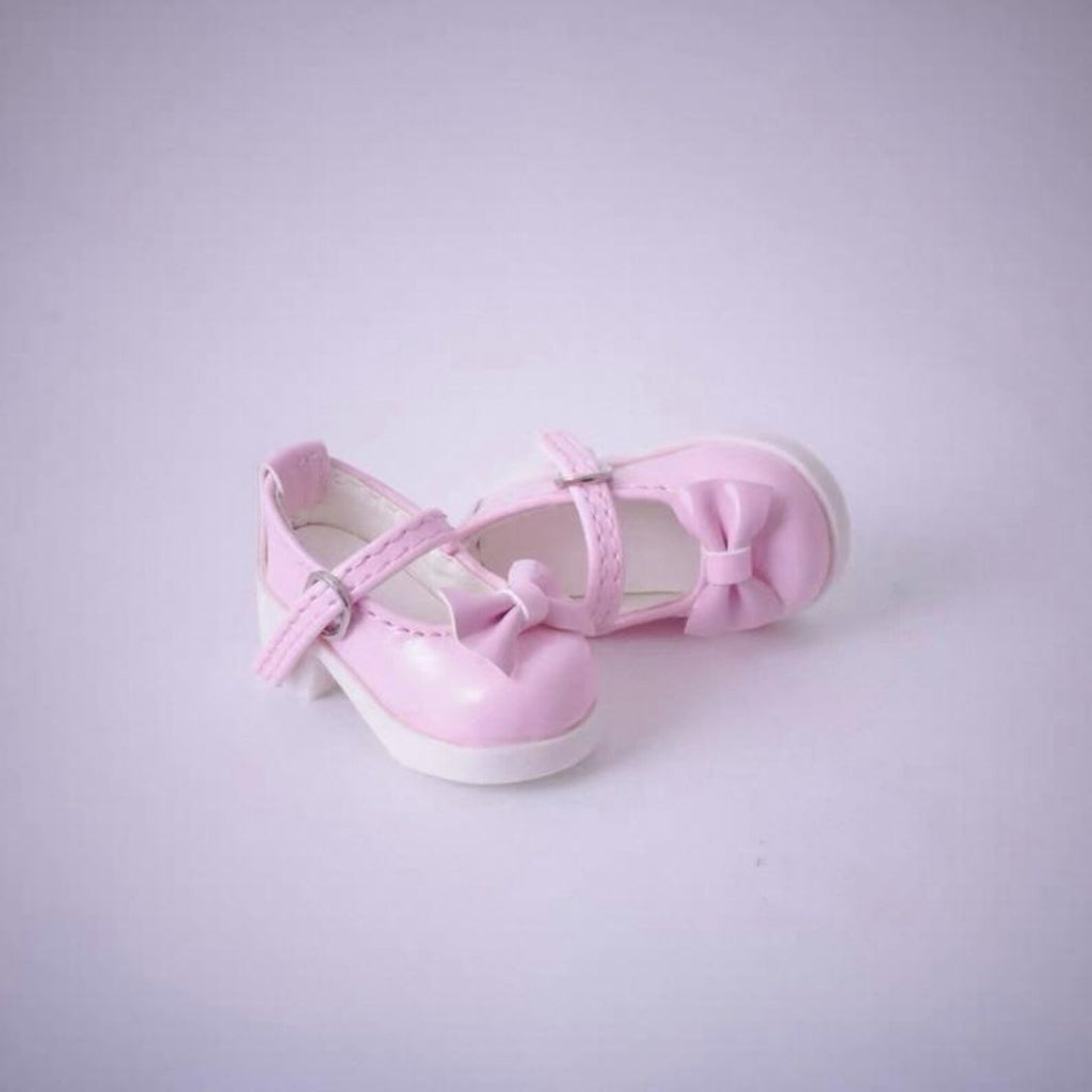BJD Doll Mary Jane Shoes with Bow, Doll Dress Shoes for 1/6 1/4 1/3 BJD Dolls, Cute Miniature Doll Accessories
